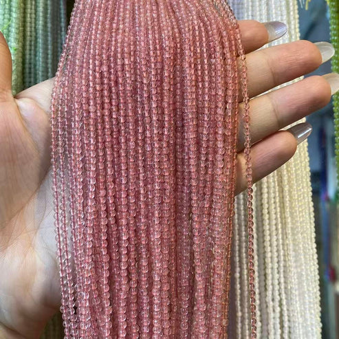Watermelon Quartz Tiny Smooth Round Beads 2mm 3mm 4mm