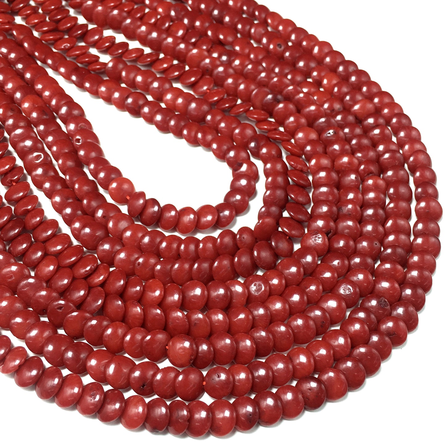 Coin Shape Coral Beads