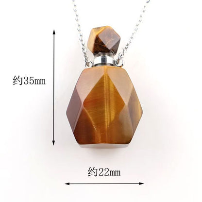 Healing Crystal Freefrom Shape Perfume Pendant Necklace