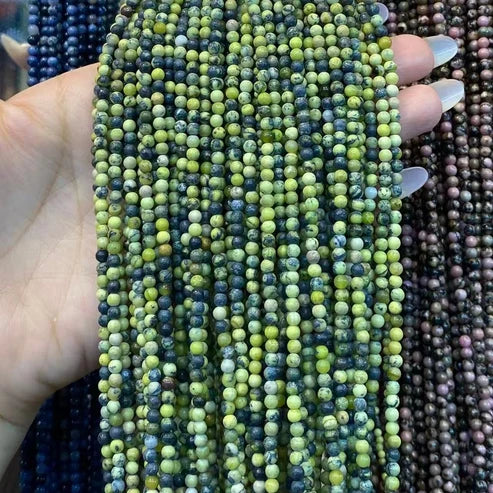 Yellow Turquoise Tiny Smooth Round Beads 2mm 3mm 4mm