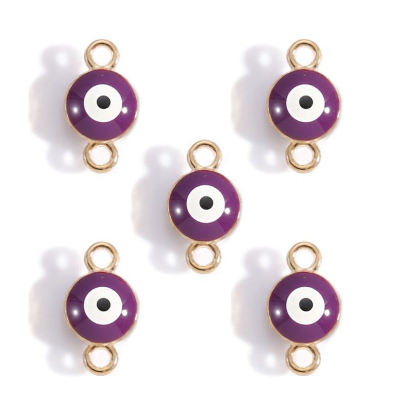 5PCS Multi Color Evil Eyes Connector 7x12mm