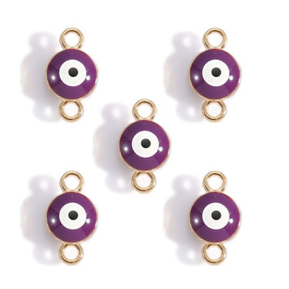 5PCS Multi Color Evil Eyes Connector 7x12mm