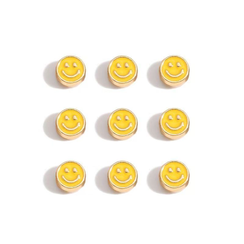 5PCS Colorful Happy Face Jewelry Making Findings Spacer