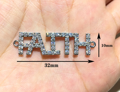 1PCS Brass Cubic Zirconia Vocabulary Slogan Charm