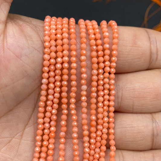 Facted Round Coral Beads