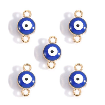 5PCS Multi Color Evil Eyes Connector 7x12mm
