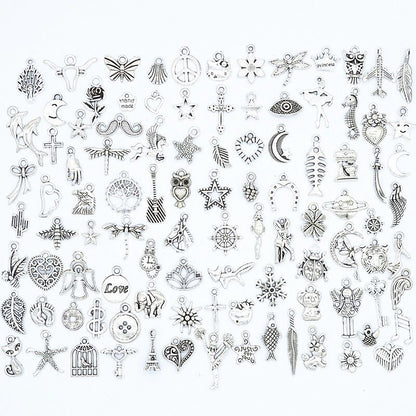 100PCS Assorted Prewter Charms for Jewelry Making
