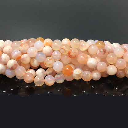 Higher Quality Cherry Blossom Agate Round Beads