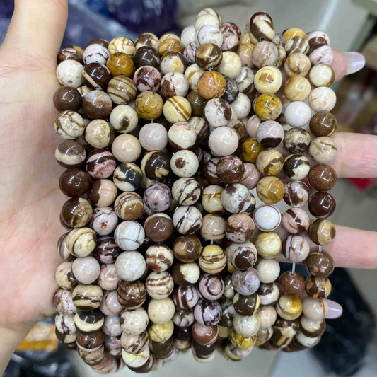 Australian Zebra Jasper Round Smooth Beads 4mm 6mm 8mm 10mm