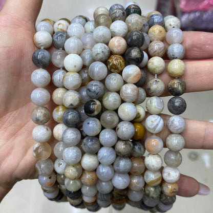 Round Smooth Beads Crystal/Quartz/Jasper/Agate 4mm 6mm 8mm 10mm