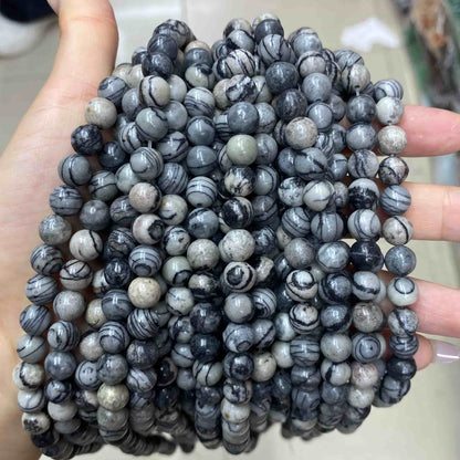 Round Smooth Beads Crystal/Quartz/Jasper/Agate 4mm 6mm 8mm 10mm