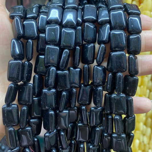 Retangle Shape Black Onyx Beads