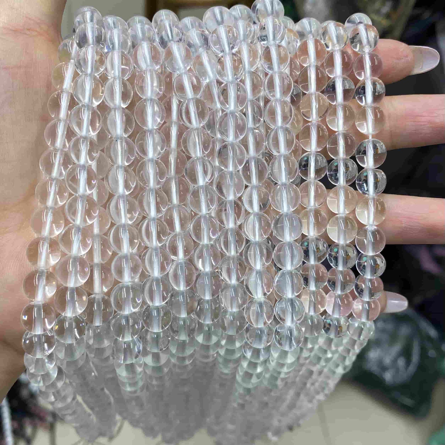 Round Smooth Beads Crystal/Quartz/Jasper/Agate 4mm 6mm 8mm 10mm