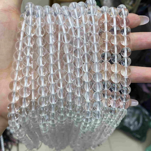 Round Clear Quartz Beads