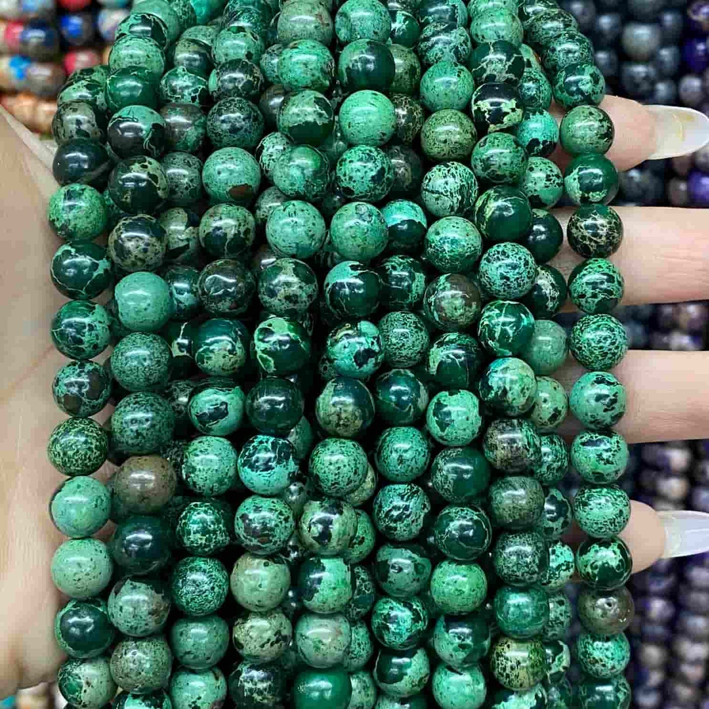 Sea Sediment Japser Beads 4mm/6mm/8mm/10mm Round Smooth Beads