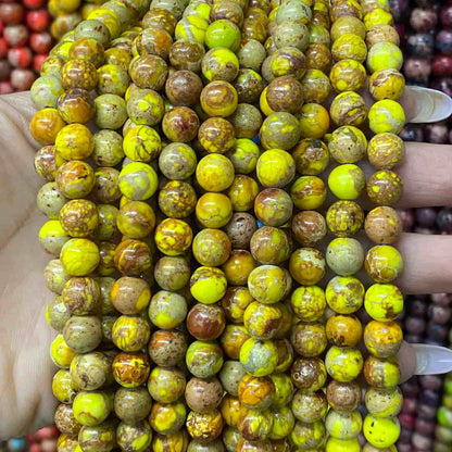 Sea Sediment Japser Beads 4mm/6mm/8mm/10mm Round Smooth Beads