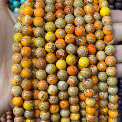 Sea Sediment Japser Beads 4mm/6mm/8mm/10mm Round Smooth Beads