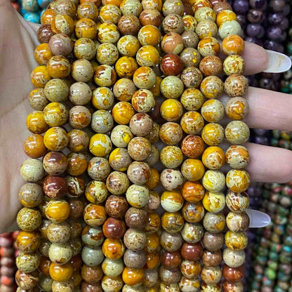 Sea Sediment Japser Beads 4mm/6mm/8mm/10mm Round Smooth Beads
