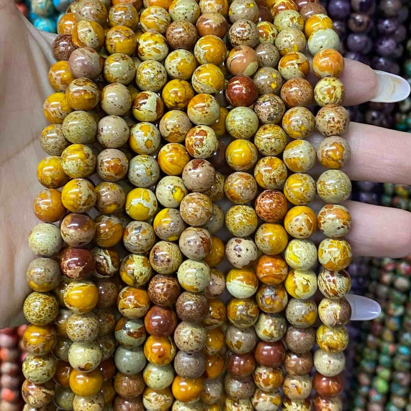 Sea Sediment Japser Beads 4mm/6mm/8mm/10mm Round Smooth Beads