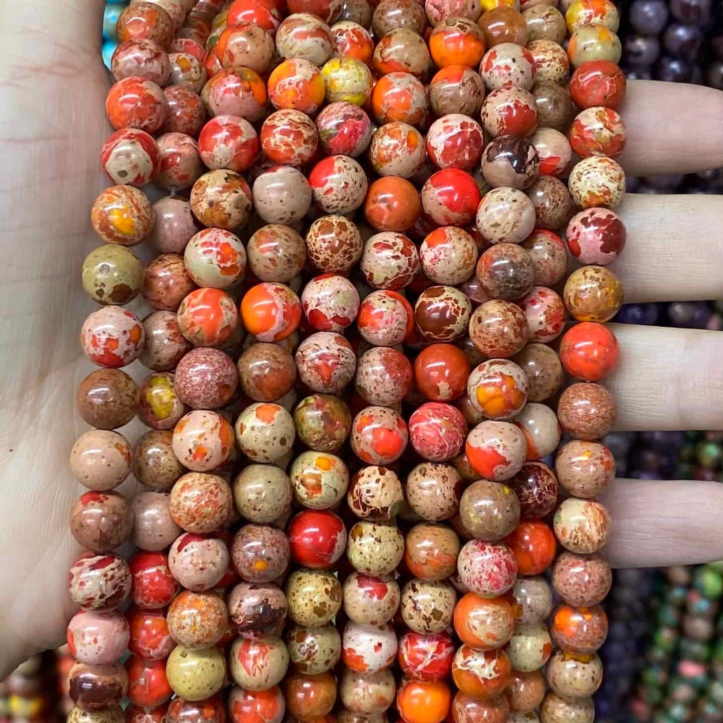 Sea Sediment Japser Beads 4mm/6mm/8mm/10mm Round Smooth Beads