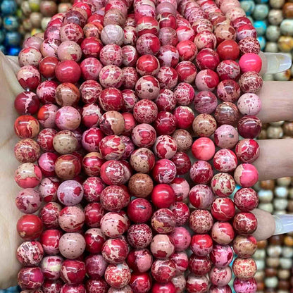 Sea Sediment Japser Beads 4mm/6mm/8mm/10mm Round Smooth Beads