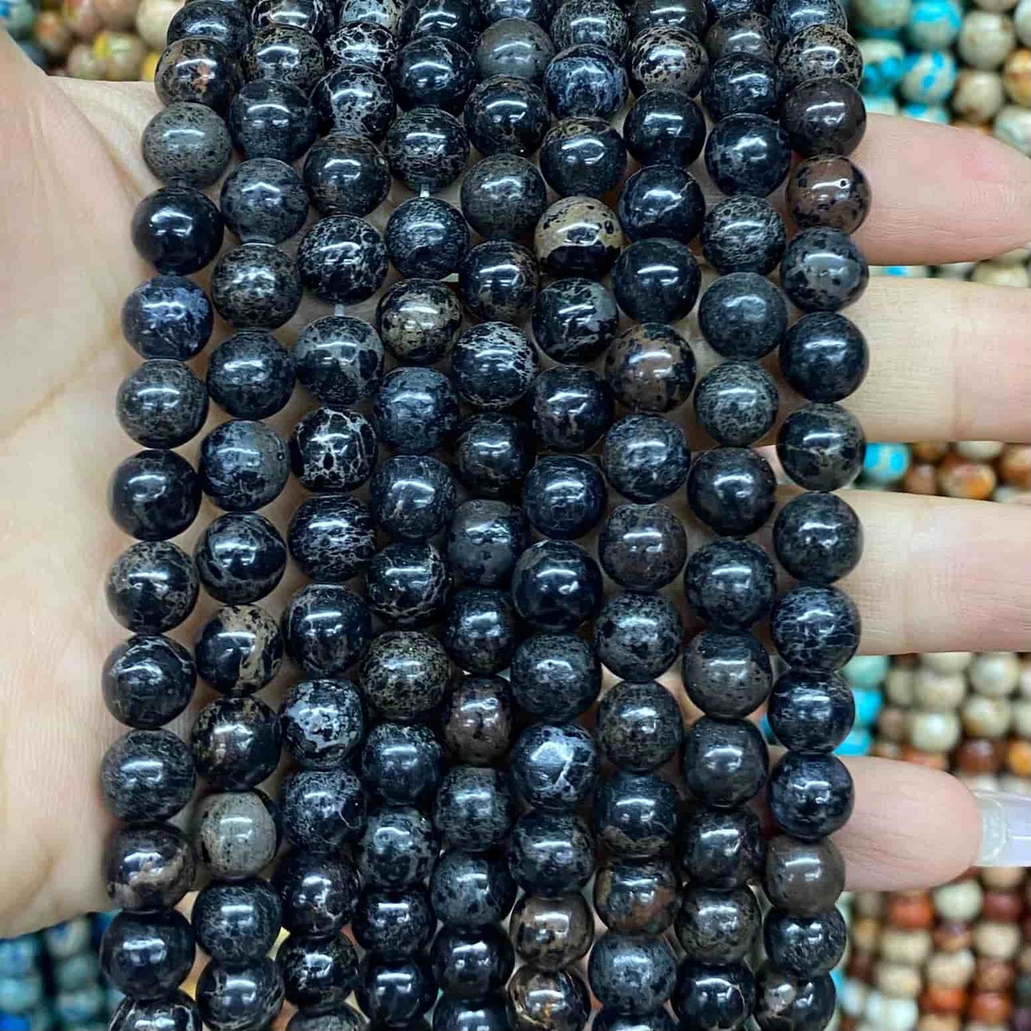 Sea Sediment Japser Beads 4mm/6mm/8mm/10mm Round Smooth Beads