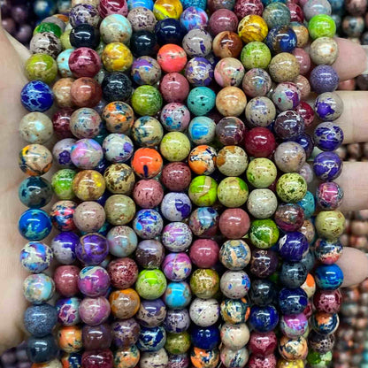 Sea Sediment Japser Beads 4mm/6mm/8mm/10mm Round Smooth Beads