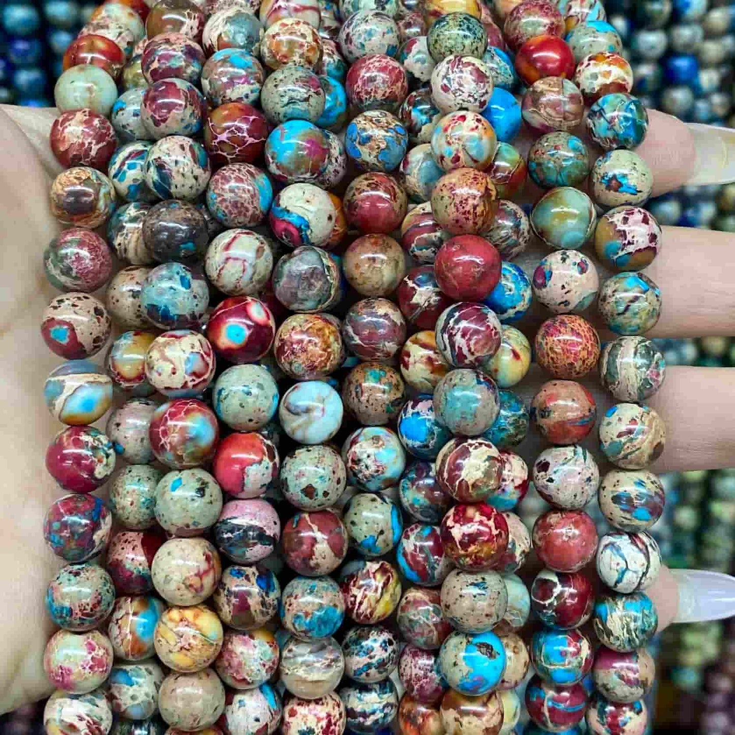 Sea Sediment Japser Beads 4mm/6mm/8mm/10mm Round Smooth Beads