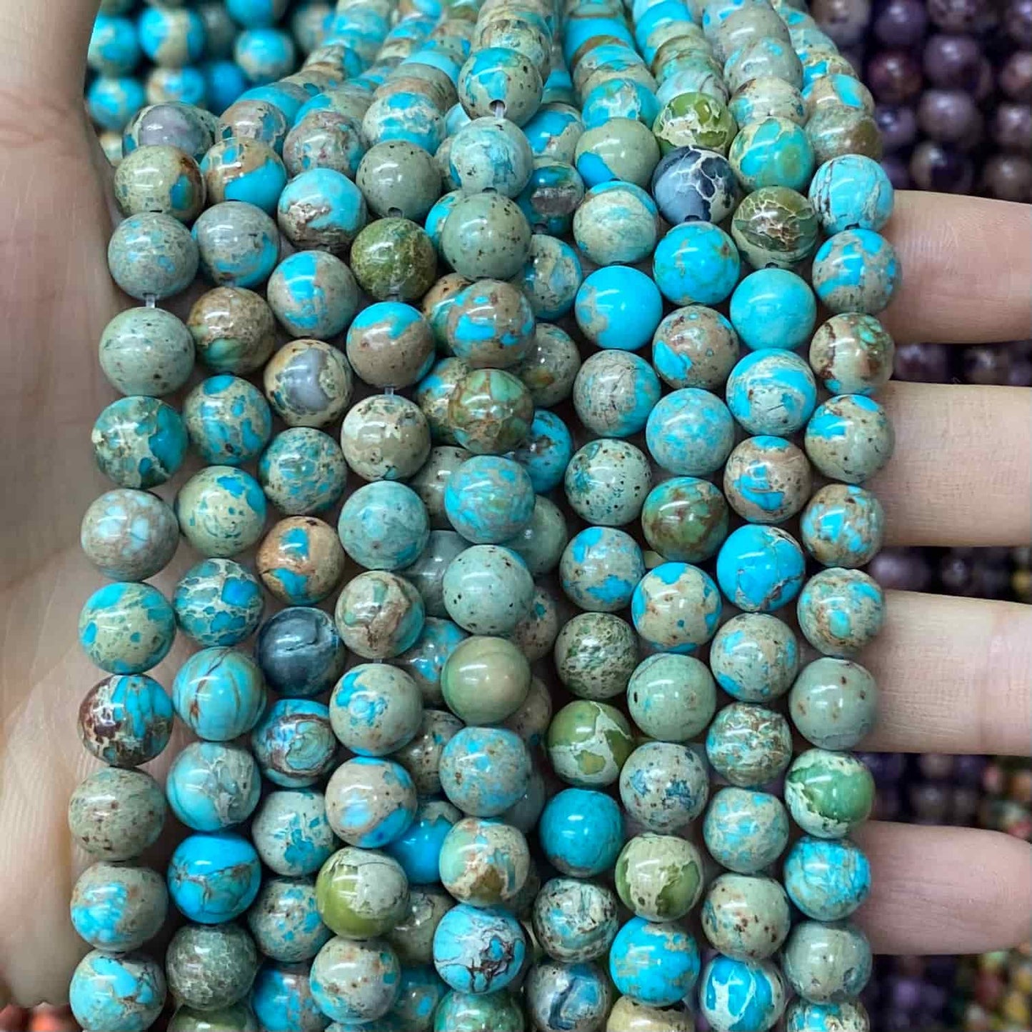 Sea Sediment Japser Beads 4mm/6mm/8mm/10mm Round Smooth Beads