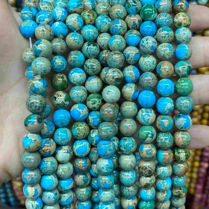 Sea Sediment Japser Beads 4mm/6mm/8mm/10mm Round Smooth Beads