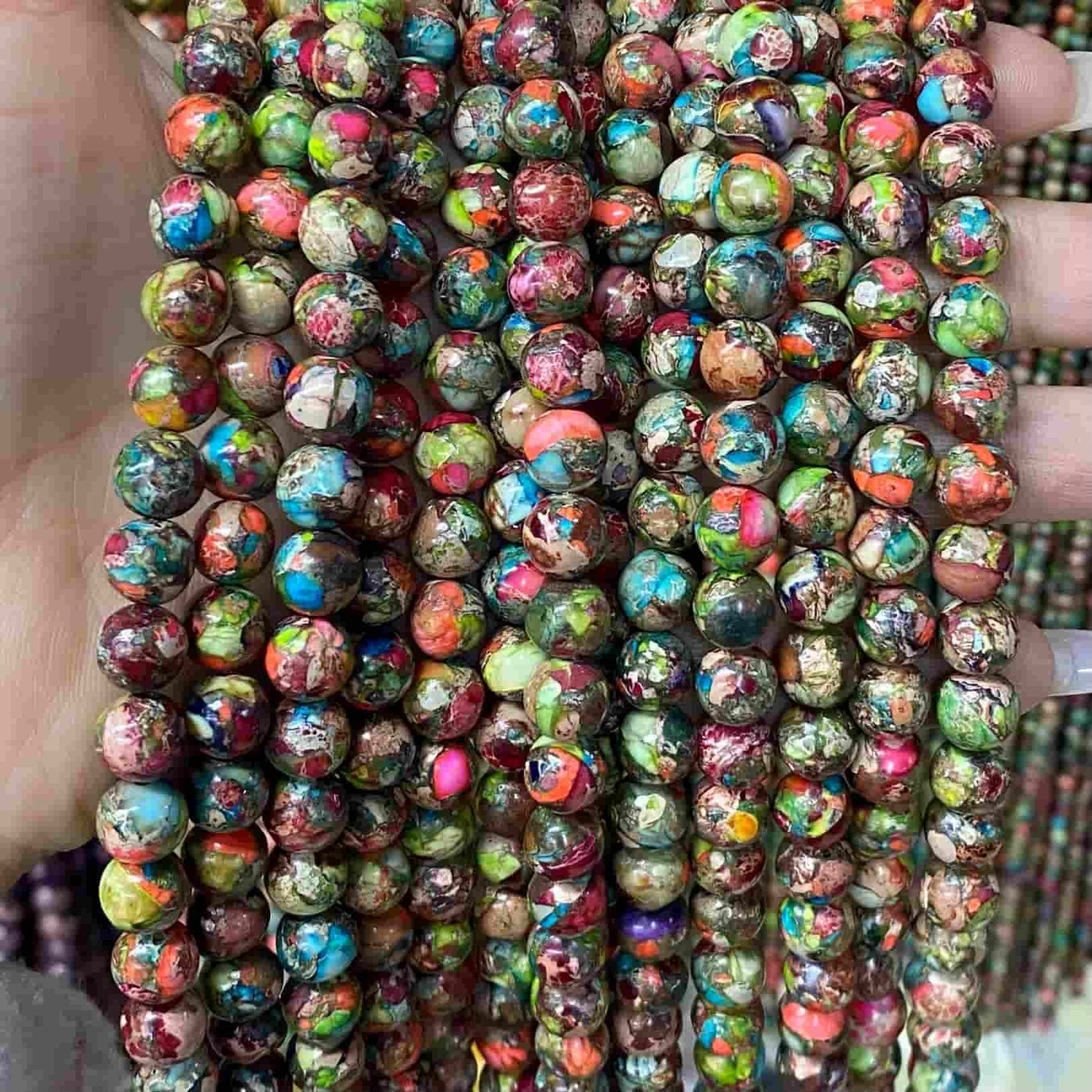 Sea Sediment Japser Beads 4mm/6mm/8mm/10mm Round Smooth Beads