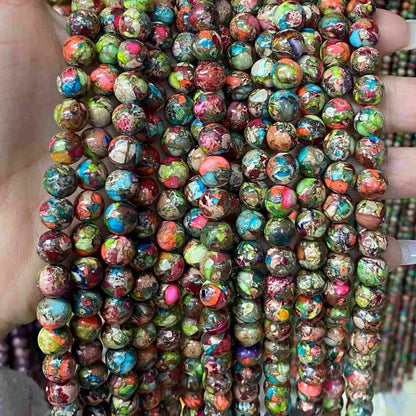 Sea Sediment Japser Beads 4mm/6mm/8mm/10mm Round Smooth Beads