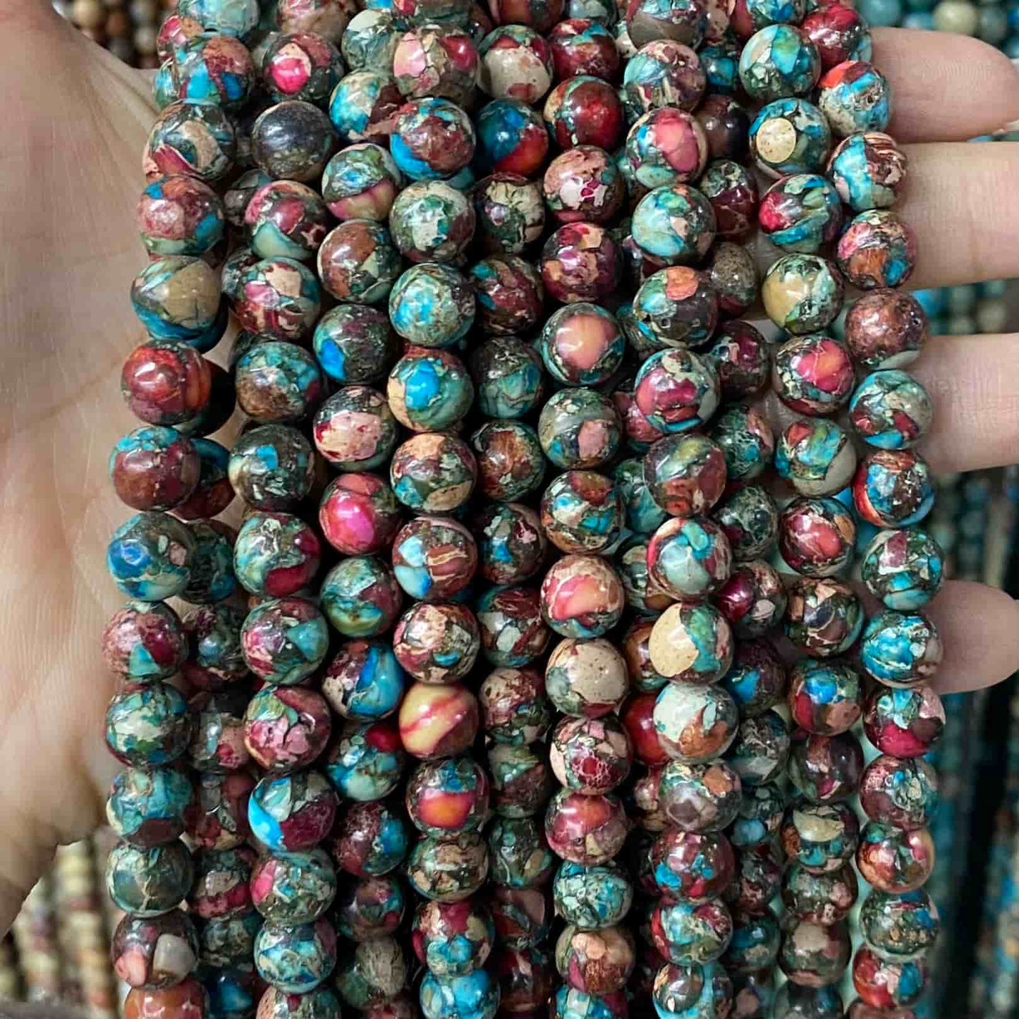 Sea Sediment Japser Beads 4mm/6mm/8mm/10mm Round Smooth Beads