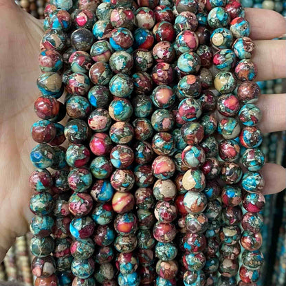 Sea Sediment Japser Beads 4mm/6mm/8mm/10mm Round Smooth Beads