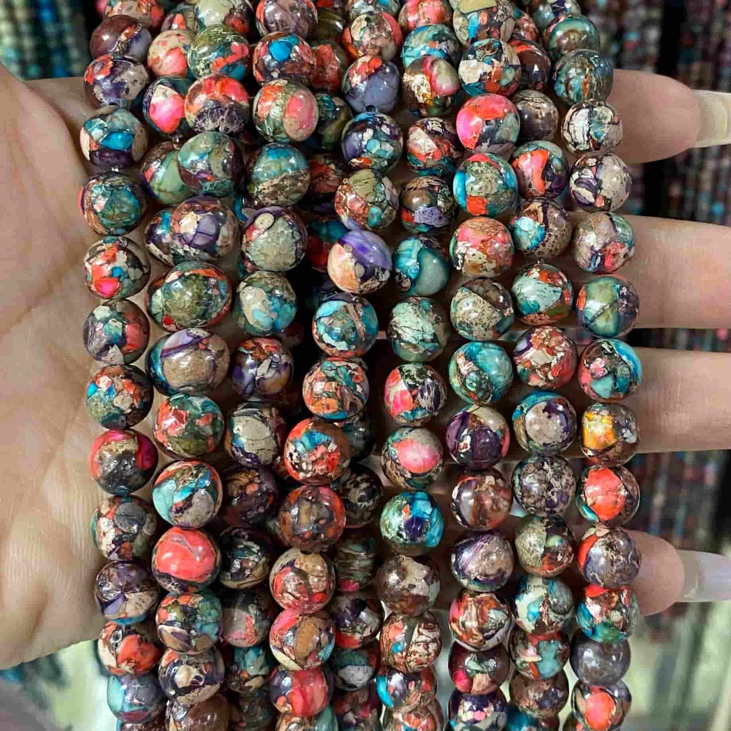 Sea Sediment Japser Beads 4mm/6mm/8mm/10mm Round Smooth Beads
