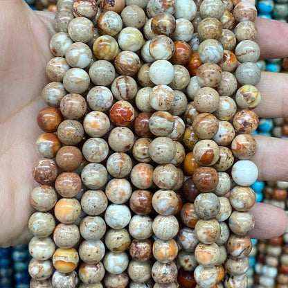 Sea Sediment Japser Beads 4mm/6mm/8mm/10mm Round Smooth Beads