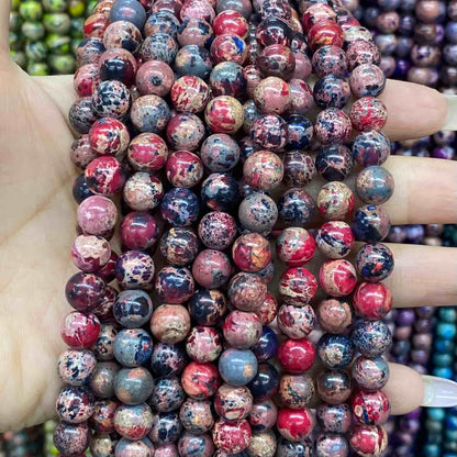 Sea Sediment Japser Beads 4mm/6mm/8mm/10mm Round Smooth Beads