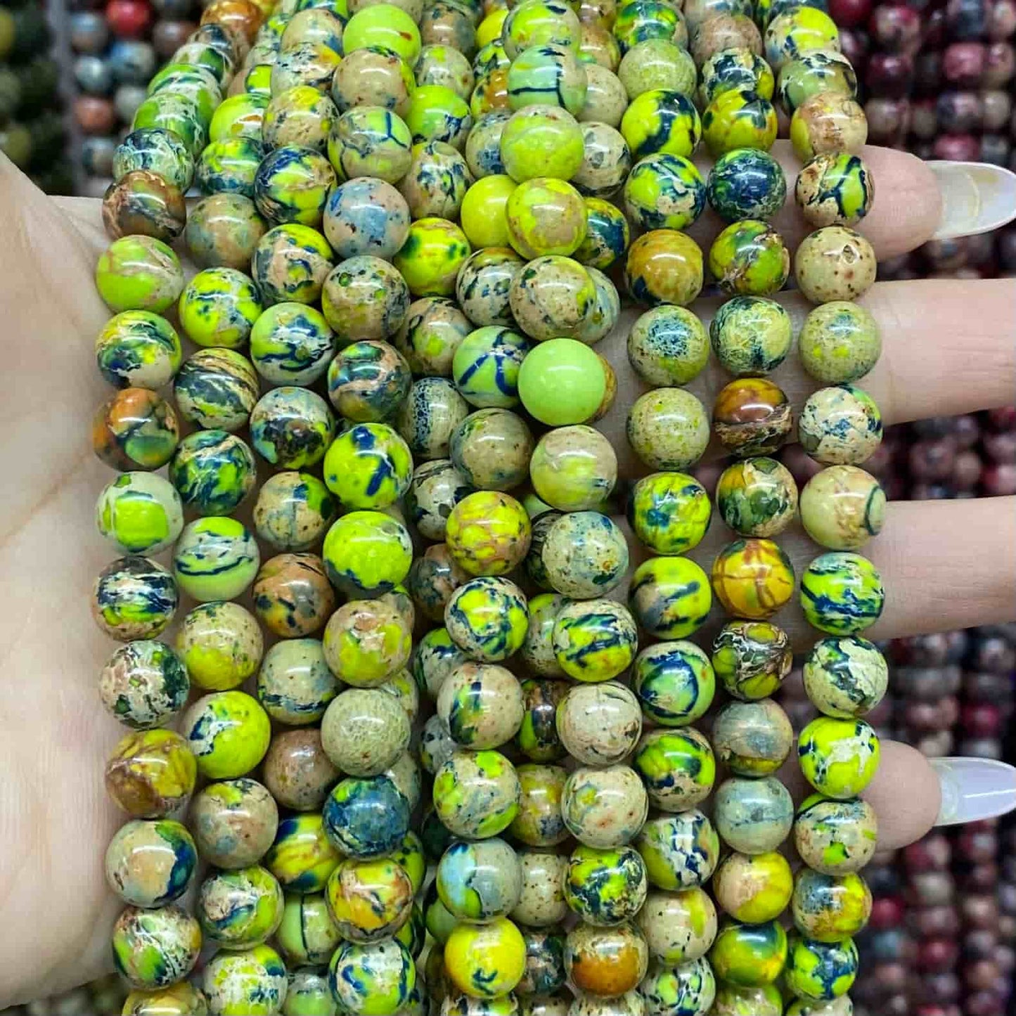 Sea Sediment Japser Beads 4mm/6mm/8mm/10mm Round Smooth Beads