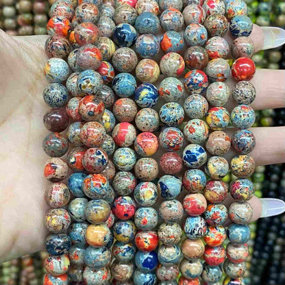 Sea Sediment Japser Beads 4mm/6mm/8mm/10mm Round Smooth Beads