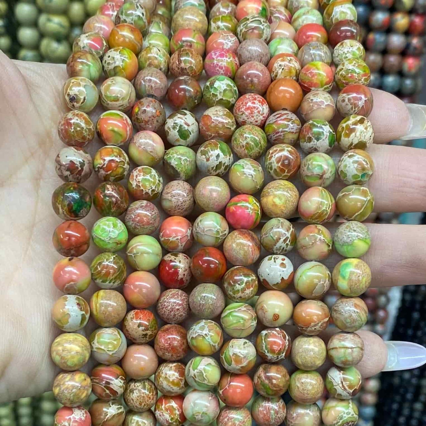Sea Sediment Japser Beads 4mm/6mm/8mm/10mm Round Smooth Beads