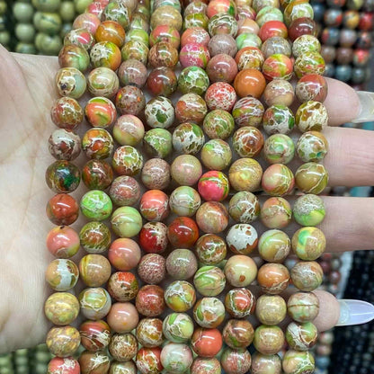 Sea Sediment Japser Beads 4mm/6mm/8mm/10mm Round Smooth Beads