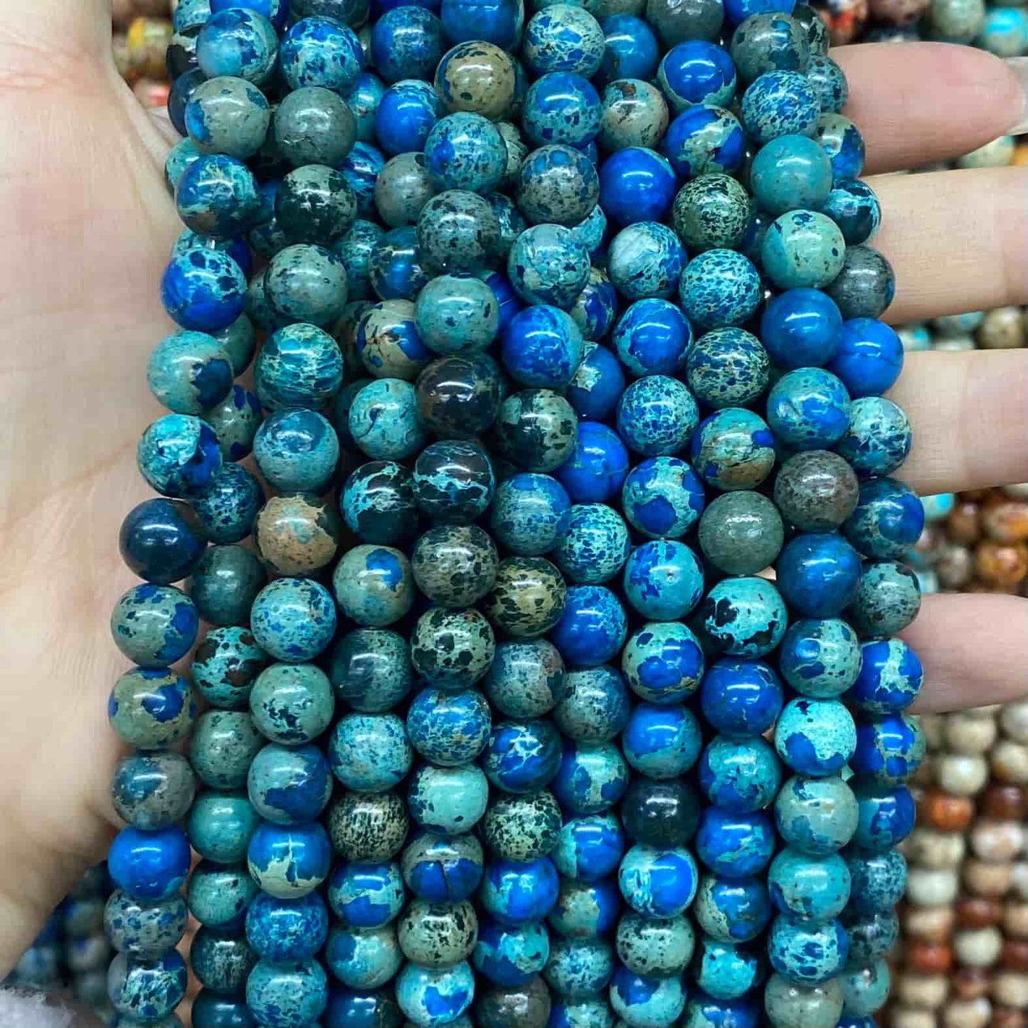 Sea Sediment Japser Beads 4mm/6mm/8mm/10mm Round Smooth Beads