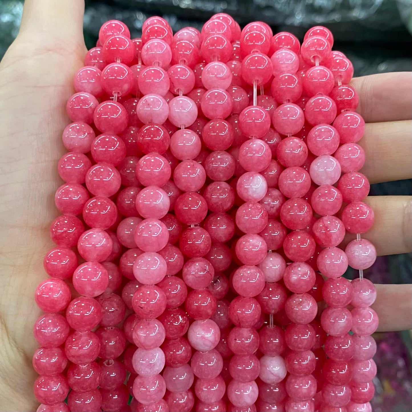 $1.99-8mm Color Jade Beads Round Smooth/Faceted Beads
