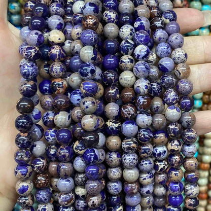 Sea Sediment Japser Beads 4mm/6mm/8mm/10mm Round Smooth Beads
