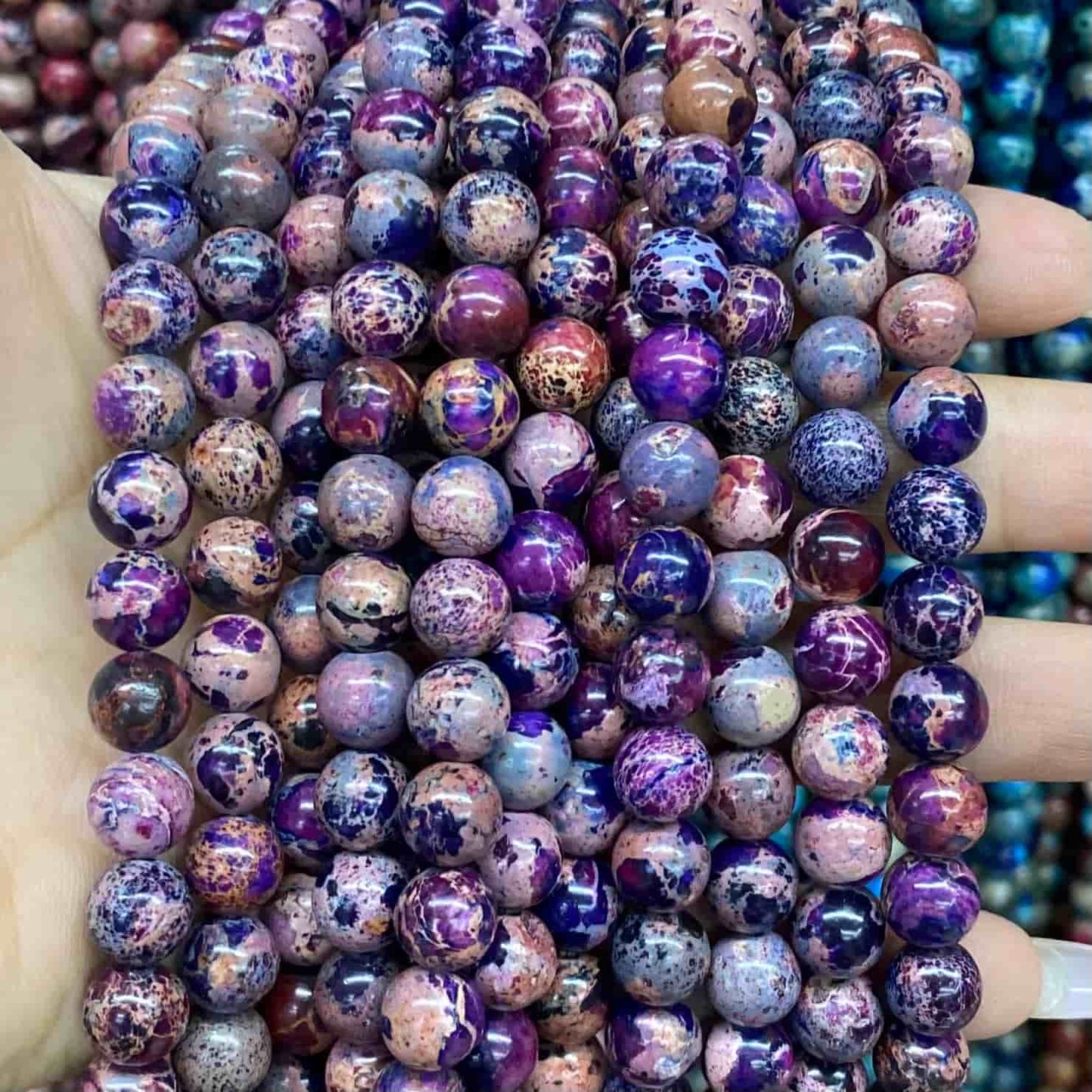 Sea Sediment Japser Beads 4mm/6mm/8mm/10mm Round Smooth Beads