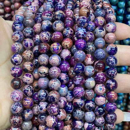 Sea Sediment Japser Beads 4mm/6mm/8mm/10mm Round Smooth Beads