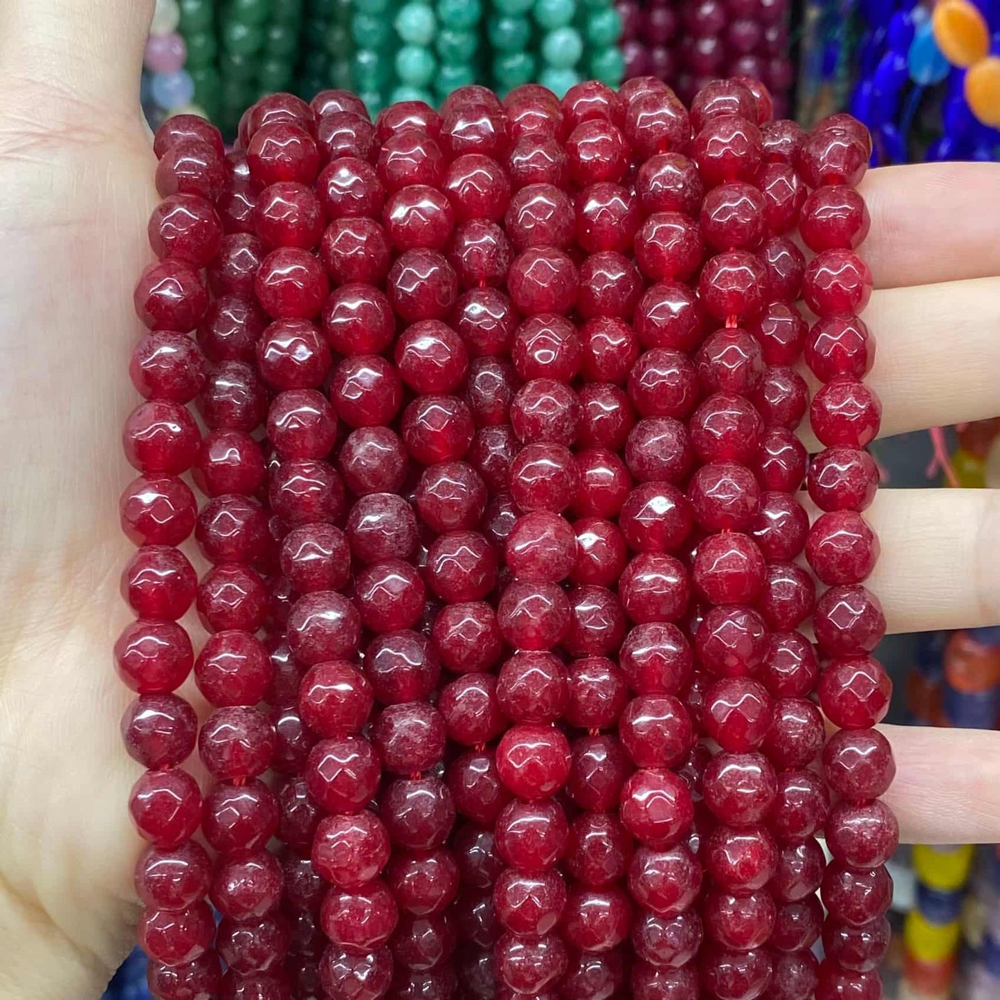 $1.99-8mm Color Jade Beads Round Smooth/Faceted Beads