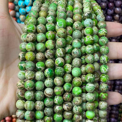 Sea Sediment Japser Beads 4mm/6mm/8mm/10mm Round Smooth Beads