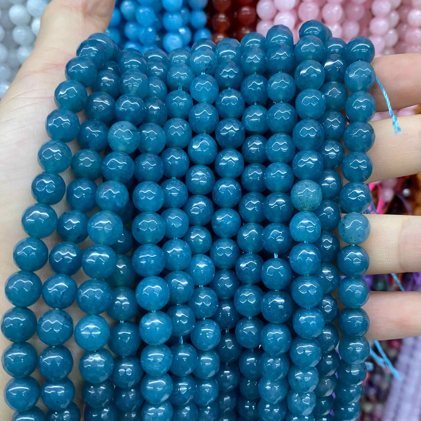 $1.99-8mm Color Jade Beads Round Smooth/Faceted Beads
