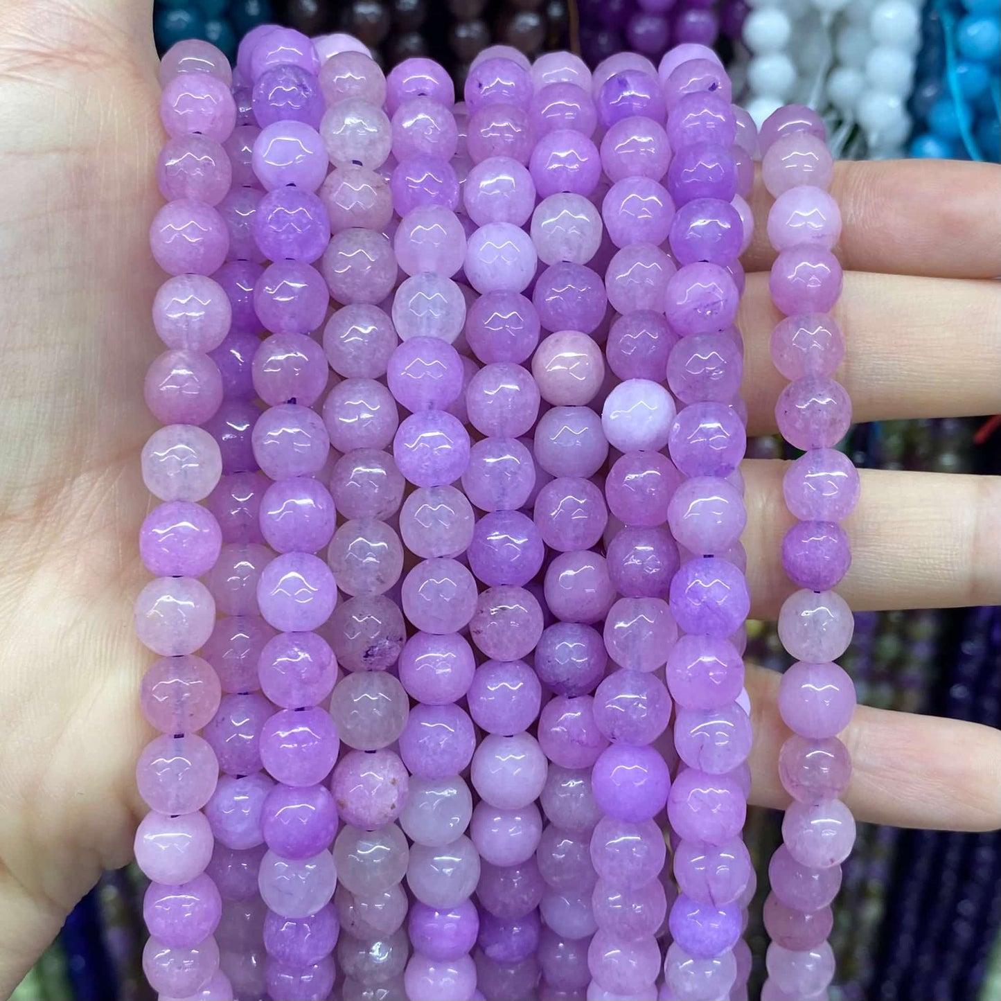 $1.99-8mm Color Jade Beads Round Smooth/Faceted Beads